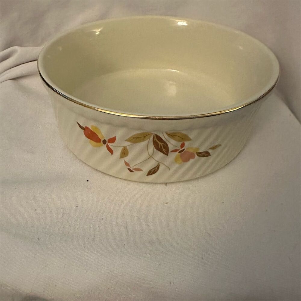 Vintage Hall's Superior Autumn Leaf Serving Bowl 8Cream Cream Floral